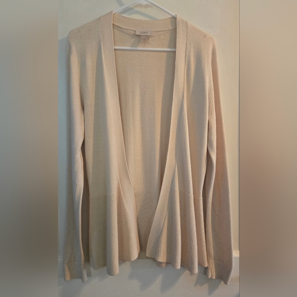 NWOT | Ann Taylor LOFT | Women's Knit Cardigan | Size: Medium | Color: Cream - Picture 2 of 13